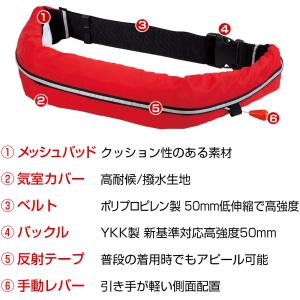 ビーウェーブ 桜マーク 手動膨張式 ライフジャ...の詳細画像5