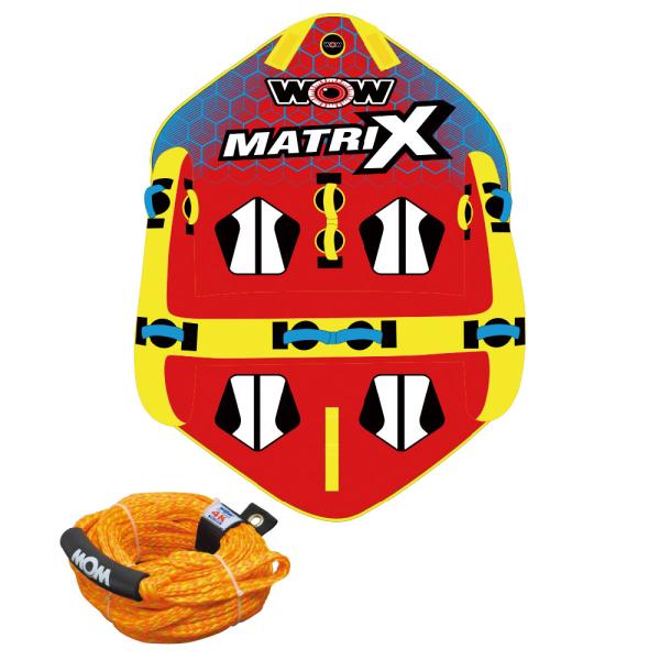 トーイングチューブ WOW/ワオ 4人乗り マトリックス 2点セット ロープ付