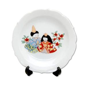 美品 絵皿のおひなさま 皿立て付き 飾り皿 春の花 大人のお雛様 ひな人形