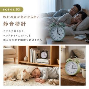 置き時計 目覚まし時計 置時計 連続秒針 静か...の詳細画像3