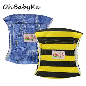 OHBABYKA犬用 マナーベルト マナーバンド オムツカバー ドッグウェア 犬の服 しつけ マーキング防止 トイレ おしっこ失敗 介護用 2点セット