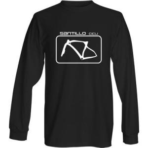 Santillo Cicli メンズ長袖Tシャツ黒　プリントカラー：ホワイト　サンティッロ　サンティ...