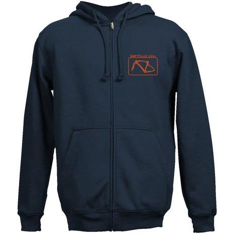 Santillo Cicli メンズ長袖パーカー ネイビー　刺繍カラー：オレンジ　サンティッロ　サン...