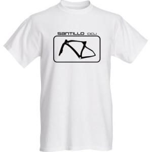 Santillo Cicli メンズTシャツ白　プリントカラー：ブラック　サンティッロチクリ
