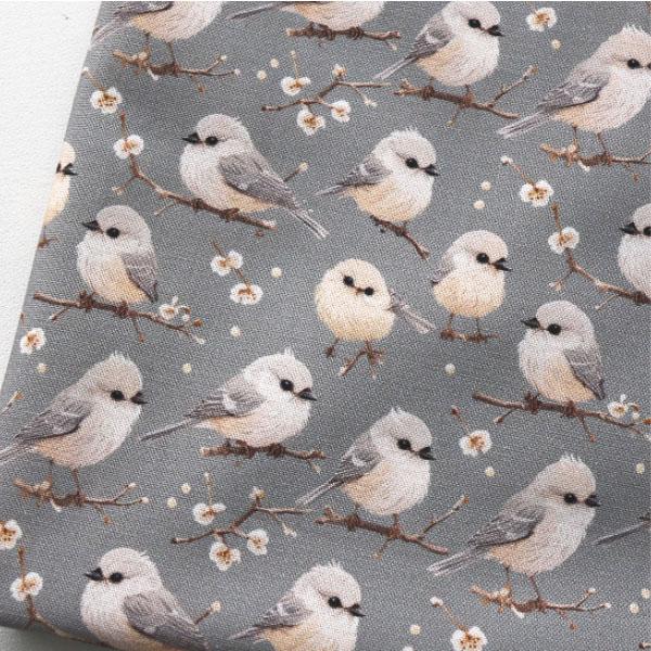 ( コットン ) シマエナガ コットン |  OEKO-TEX(R)認証の生地【 抗菌防臭加工済 】...