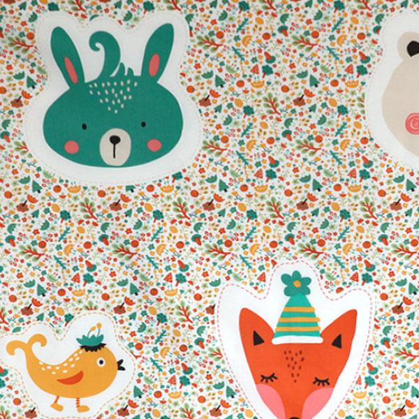 ( コットン ) スティッチ 森の中でともだちと鬼ごっこ コットン │ 抗菌防臭加工 【 商用利用可...