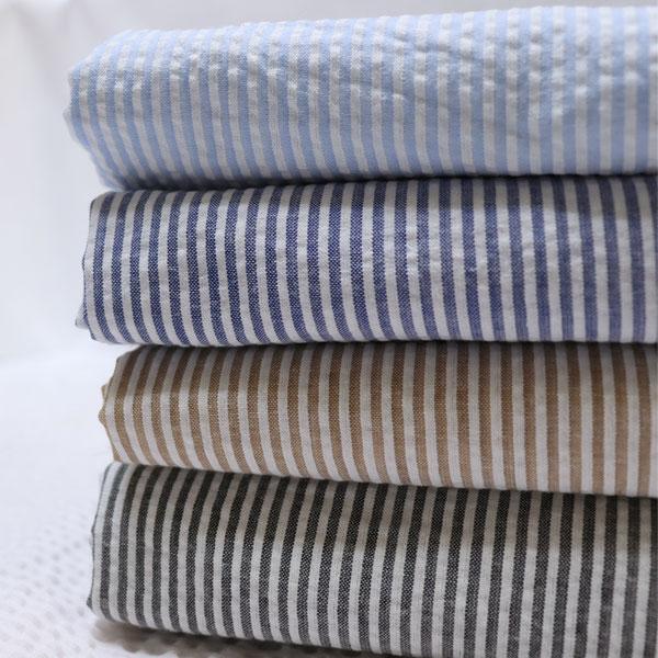 ( コットン ) 先染め 2mm ストライプ スラブ リップル コットン │ 大幅 150cm 【 ...