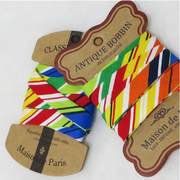 【バイアステープ】1cmカラー・ラインズ バイアステープ