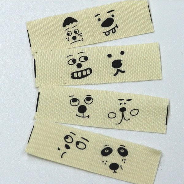 ( ラベル ) 表情の研究所 コットンラベル (2個)   4type  手芸 ラベル 手作り  手...