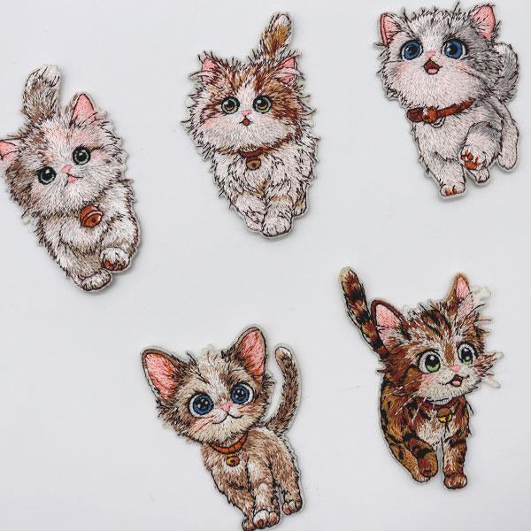 ( ワッペン ) ふわもこキャット 5兄弟 ワッペン  |  5 type【 商用利用可 】