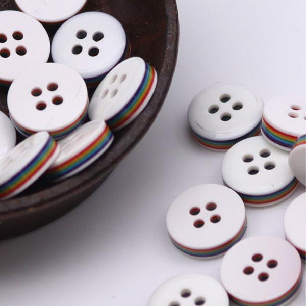 ( ボタン ) ホワイト レイヤーレインボーボタン │ 11mm ボタン  (2個) 【 商用利用可...