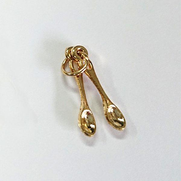 ( チャーム ) GOLD Spoon &amp; Fork set (ゴールドスプーン＆フォーク)  チャ...