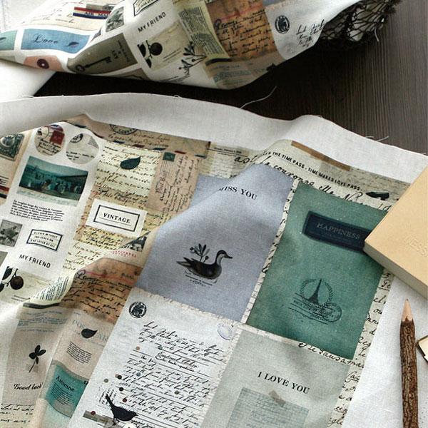 ( リネン )  ヴィンテージ レターペーパーリネン 【 商用利用可 】