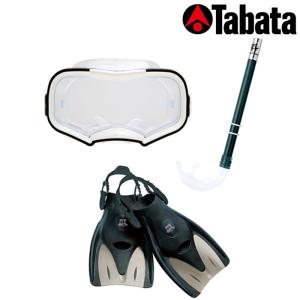 タバタ シュノーケリング 3点セット TABATA SNORKELING 3 PIECE SET RP0901 Black スノーケリング マスク シュノーケル スノーケル フィン メッシュバッグ 海｜nest001