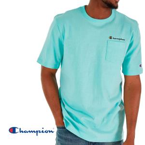 チャンピオン Tシャツ Champion HERITAGE POCKET TEE T5075 Green 4SI  ポケットT ポケT 半袖 春夏 ロゴ 無地 メンズ 男性 USA企画｜nest001