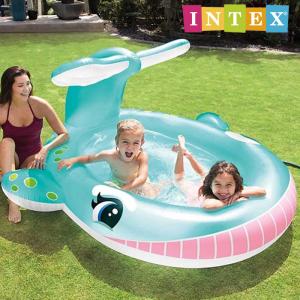 インテックス ビニールプール INTEX ホエールスプレープール 57440 大型プール 201×196×91cm シャワーつき