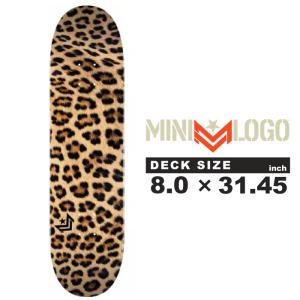 [デッキテープ付き]スケートボード デッキ ミニロゴ mini-logo FIN,FUR&FEATHERS 18 Leopard Fur 8.0 x .31.45 inch DCMMML2422018LF スケボー｜nest001