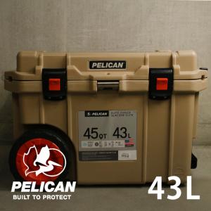 ペリカン キャスター付きクーラーボックス Pelican RC 45QW ELITE COOLER 43L 45QW-2-TAN Tan 中型 ウィール キャンプ アウトドア スポーツ ベランピング｜nest001