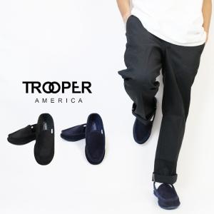 トゥルーパーアメリカ スリッポン ハウスシューズ TROOPER AMERICA Black Navy【USサイズ】KK-003 コーデュロイ ルームシューズ カジュアル シューズ 靴｜nest001