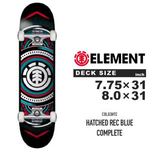 スケートボード コンプリート エレメント ELEMENT SKATEBOARDS COMPLETE HATCHED REC BLUE COLG3HTC スリック 初心者 上級者 ストリート SB SK8 ブランド ロゴ｜nest001