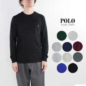 ポロ ラルフローレン サーマル ロンT POLO RALPH LAUREN MIDWEIGHT WAFFLE L/S CREW FOLDED PWLCFR Black Gray Navy Charcoal Green White Natural Nevis Red｜nest001