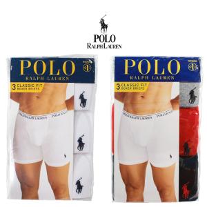 ポロ ラルフローレン ボクサータイプ 3枚セット POLO RALPH LAUREN P3 CLASSIC FIT BOXER BRIEF RCBBP3 White Grey Red Black メンズ 男性 3枚｜nest001