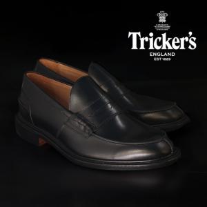 トリッカーズ ジェームズ 革靴 trickers JAMES LEATHER SOLE M3227 Black Calf レザーソール ローファー 短靴 ラウンドトゥ Uチップ コンフォートシューズ｜nest001