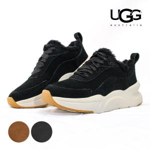 アグ スニーカー UGG W LA GLIDE HERITAGE SHOES 1125350 Black Suede Chestnut ブラック 黒 スエード チェストナット ベージュ グライドヘリテージ シューズ