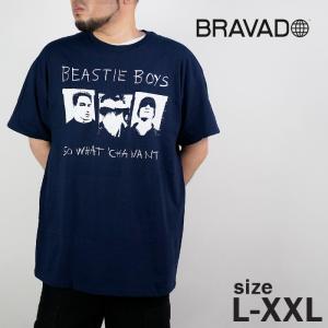 ブラバド Tシャツ BRAVAD BEASTIE BOYS SO WHAT CHA WANT 10431031 Navy ビースティ ボーイズ ソー ワッチャ ウォント オフィシャル ヒップホップ パンク 2XL｜nest001
