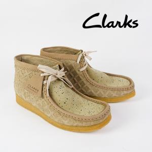 クラークス ワラビー ブーツ CLARKS ORIGINALS WALLABEE SWEET CHICK 26163444 Natural Green スウィート チック ワッフル レストラン コラボレーションモデル｜nest001