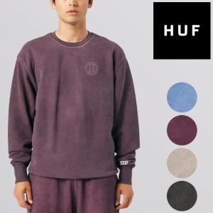 ハフ スウェット トレーナー HUF 12 GALAXIES FADED CREWNECK FL00188 Blue Gunmetal Khaki Wine ピグメント 大きいサイズ 2XL XXL スケート SB SK8 メンズ｜nest001