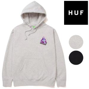 ハフ パーカー プルオーバー フーディー HUF TESSERACT TT P/O HOODIE PF00515 Athletic Heather Black トライアングル 大きいサイズ 2XL XXL スケート メンズ