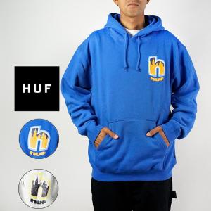 ハフ パーカー プルオーバー フーディー HUF ALL CITY P/O HOODIE PF00577 Cobalt コバルト 青 Heather Grey ヘザーグレー 大きいサイズ 2XL XXL スケート SB｜nest001