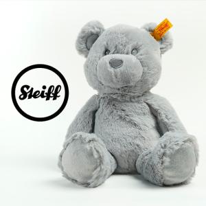 シュタイフ テディベア ぬいぐるみ STEIFF BEARZY TEDDY BEAR 241543 28cm Grey グレー ドイツ 職人 手作業 伝統 ボタン・イン・イヤー｜nest001