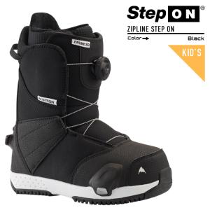 [日本正規品]スノーボード ブーツ バートン ステップオン ジップライン 2024 BURTON KIDS' ZIPLINE STEP ON Black 23-24 キッズ ユース BOAフィットシステム｜nest001