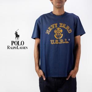 ポロ ラルフローレン Tシャツ POLO RALPH LAUREN 20/1 UNEVEN JERSEY SSL TSH 710936351001 Blue ブルー 青 ヴィンテージ加工 半袖 カレッジロゴ 古着風｜nest001