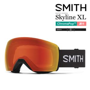 [日本正規品]スノーボード ゴーグル スミス 2024 SMITH SKYLINE XL Black / CP Photochromic Red Mirror アジアンフィット ローブリッジフィット 調光｜nest001