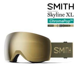 [日本正規品]スノーボード ゴーグル スミス 2024 SMITH SKYLINE XL Sandstorm Forest/CP Sun Black Gold Mirror アジアンフィット ローブリッジフィット｜nest001