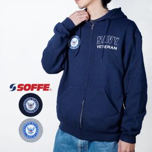 米軍 U.S.NAVY フルジップ スウェットパーカー ネイビー NAVYロゴ NAVY