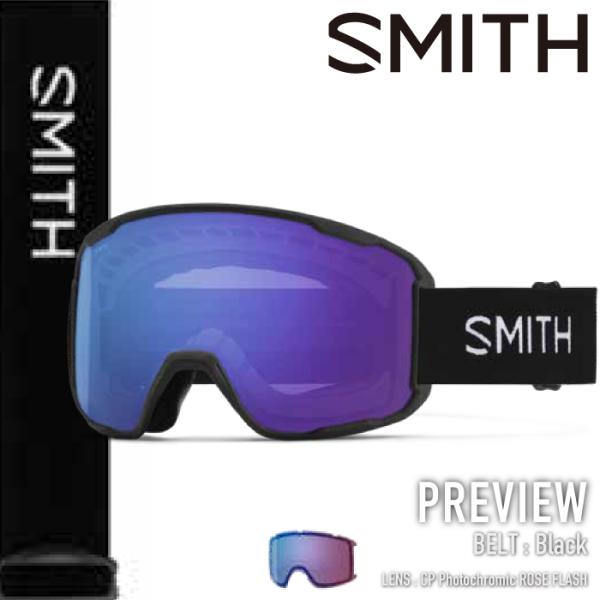 日本正規品 スノーボード スキー ゴーグル スミス SMITH PREVIEW Black プレビュ...