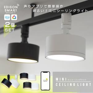 ダクトレール 引掛けシーリング用 エジソンスマート 照明 2個セット ミニシーリングライト Wi-Fi LED 天井 スマホ 音声操作 調光調温 調色 明るい おしゃれ｜nestbeauty