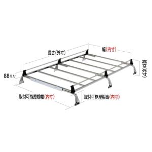 ☆TUFREQ ルーフキャリア ハイゼットカーゴ S320V/S330V/S321V/S331V