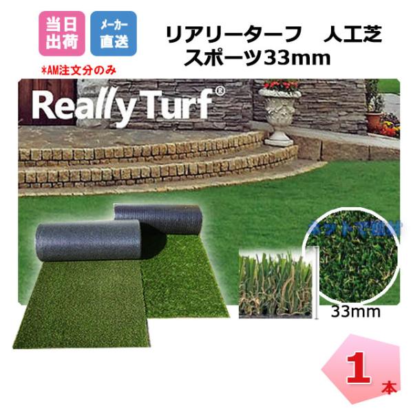 人工芝 リアリーターフ スポーツ RET33FR-1-10 33mm 幅1m×10m 1本 GF グ...