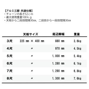 アルミ三脚 8尺 1台 シンセイ 園芸用 高さ...の詳細画像4