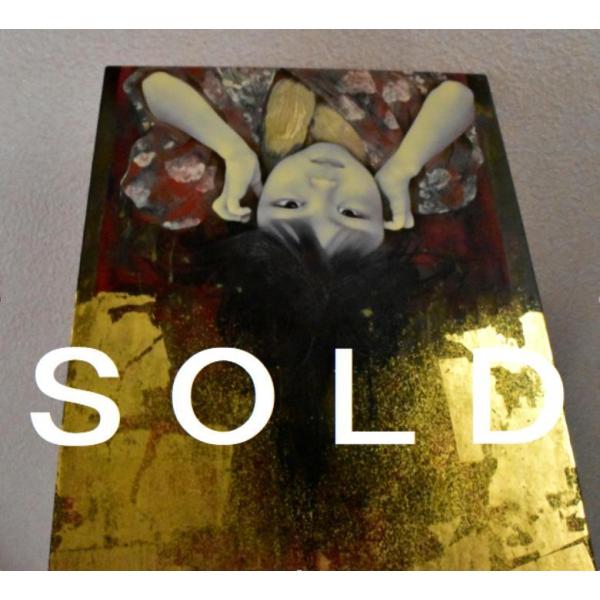 智内兄助 「髪あえな」　アクリル　Ｆ４号　真作保証　オリジナル額装　世界のコレクターを魅了！独自の幻...