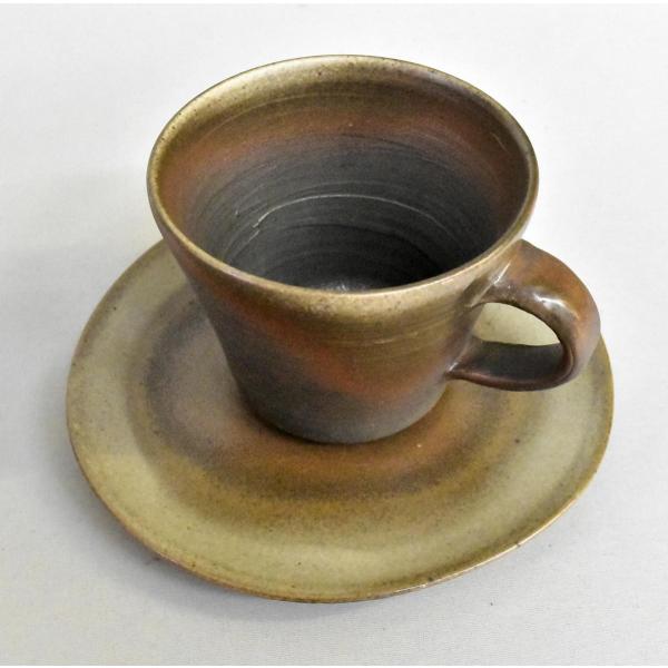 北田耕治「焼〆コヒー茶碗セット」独特な趣の逸品
