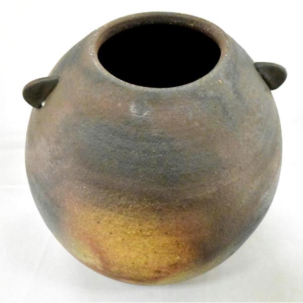 北田耕治「焼〆花入れ」独特な趣の逸品