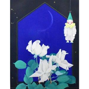 ★海沼永子「猫遊び」現代掛け軸・現代の墨絵！ ミクストメディア F６号 真作保証 海沼永子 「猫遊び」 静物画 ミクストメディア F6号 真作保証