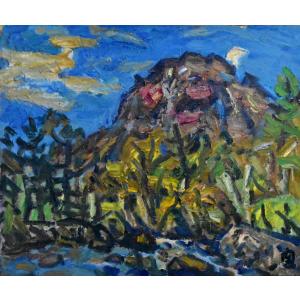 田崎広助 「箱根の富士」 風景画 油彩 F6号 田崎広助鑑定登録