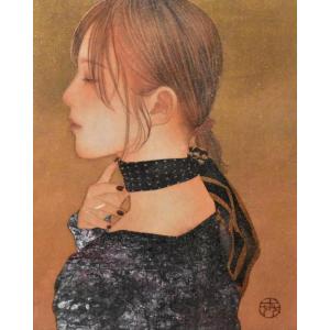 日本画　薔薇一輪 ICHIRO TSURUTA 鶴田一郎美人画展 〜赤と黒の世界〜 日時：2023